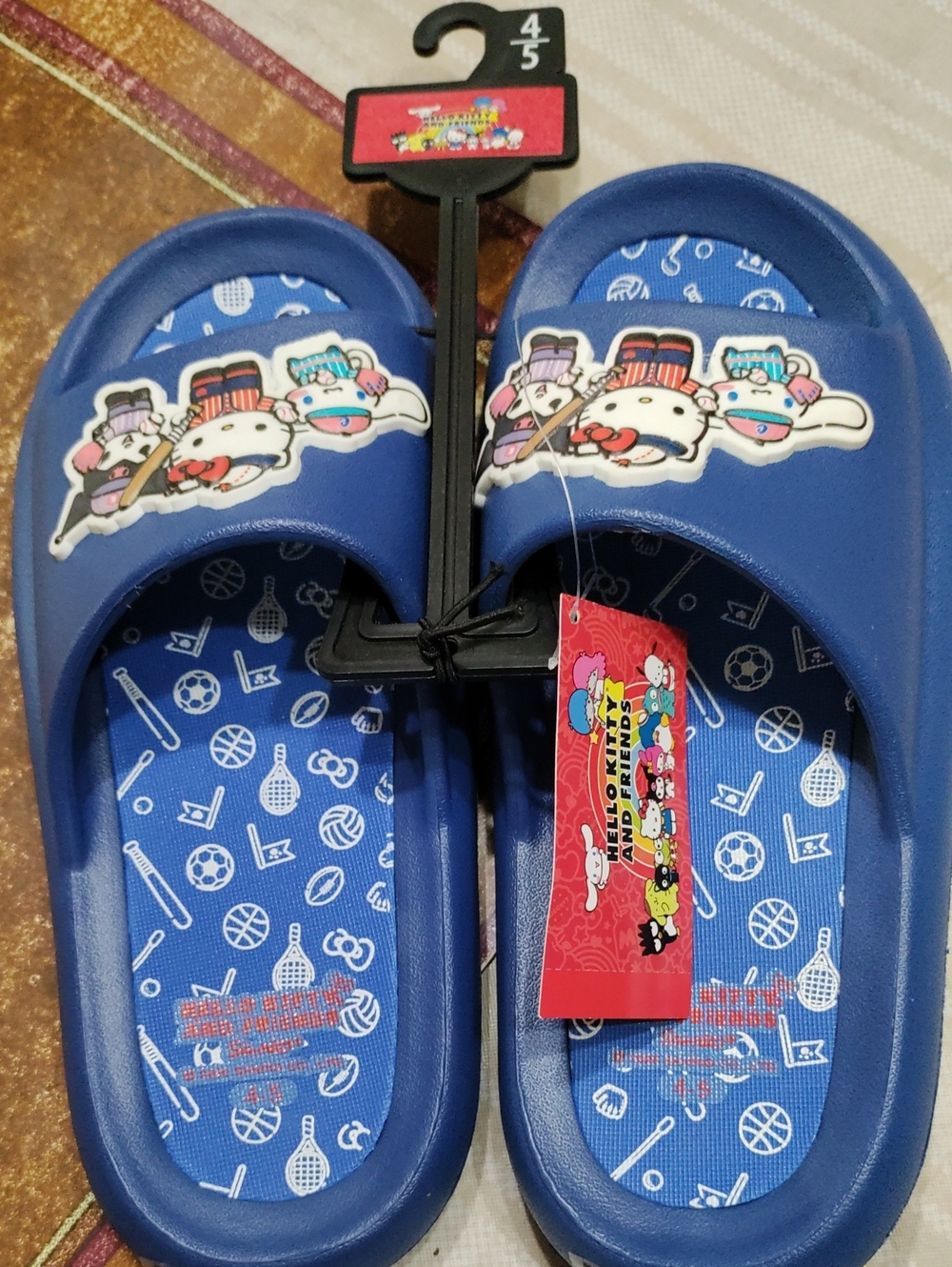 Hello Kitty Blue Kids Slide Sandals with Character Patch